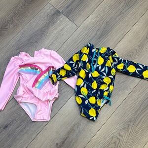 2T swimsuits with snap closure